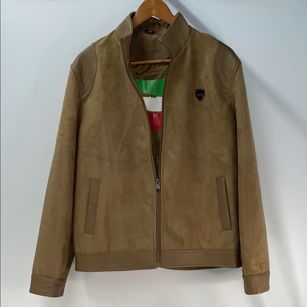BV CLOTHING LEATHER AND SUEDE BOMBER JACKET FTL-02-163